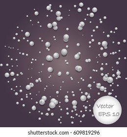 Ball of white spheres abstract 3D render.