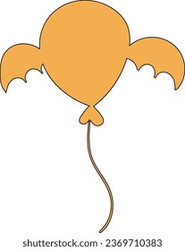 Ball with wings for Halloween holiday decoration and design.