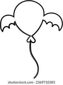 Ball with wings for Halloween holiday decoration and design.