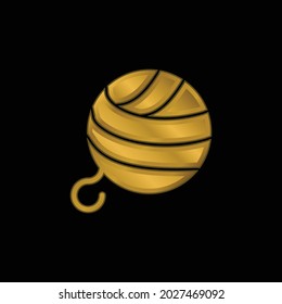 Ball aus Wolle, vergoldet, Metallic-Symbol oder Logo, Vektorgrafik