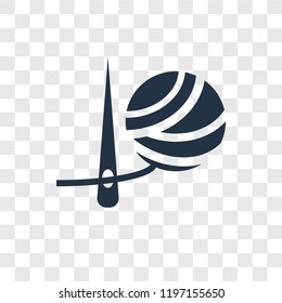 Ball of wool vector icon isolated on transparent background, Ball of wool transparency logo concept