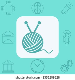 Ball of wool vector icon sign symbol