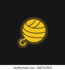 Ball Of Wool yellow glowing neon icon