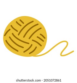 Bolla de hilos de lana. Hobbies, tejido y costura. Ilustración de dibujo de Doodle