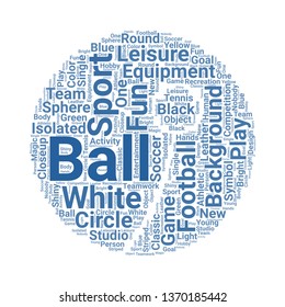 ball word cloud. tag cloud about ball