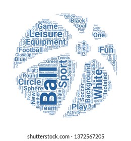 ball word cloud. tag cloud about ball