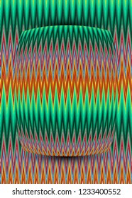 ball of yarn, Abstract multi colored geometric knitted zig zag pattern, vector illustration 