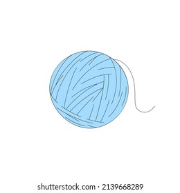 Galle von Garnen im Cartoon-Stil. Vektorgrafik einzeln auf weißem Hintergrund. Symbol für Handarbeit und Stricken