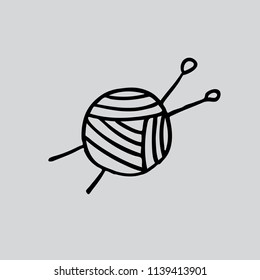 ball of yarn doodle icon