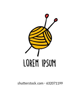 ball of yarn doodle icon