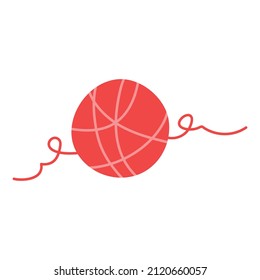 Ball des Garnsymbol. Wolle Strickgarnkugel Umriss Vektorsymbol. Symbol, Logo-Abbildung. Ein flacher Vektor.