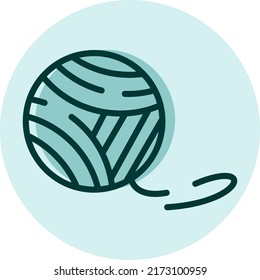 Ball of yarn, illustration, vector on a white background.