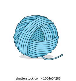 Ball of yarn isolated on white background. Knitting hobbies. Skeins of wool 