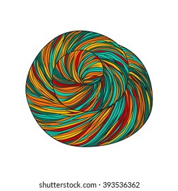 Ball of yarn for knitting. Vector illustration. 