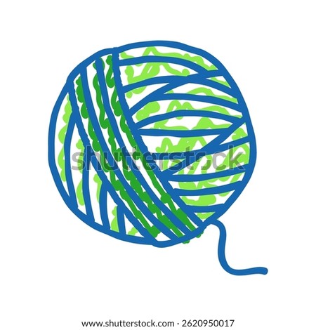 ball yarn knitting wool doodle icon sketch vector. ball yarn knitting wool sign. isolated symbol illustration