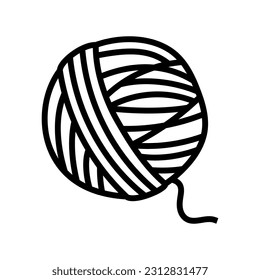ball yarn knitting wool line icon vector. ball yarn knitting wool sign. isolated contour symbol black illustration