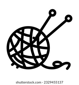 ball yarn knitting wool line icon vector. ball yarn knitting wool sign. isolated contour symbol black illustration