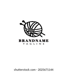 ball of yarn logo design flat icon modern vector illustration