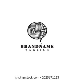 ball of yarn logo template icon modern vector illustration