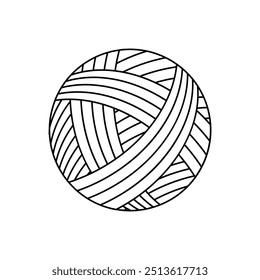 Ball of yarn outline. Vector isolated illustration on white background