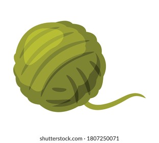 Ball of Yarn Toy fo Cats, Pet Stuff Cartoon Style Vector Illustration on White Background