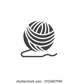Ball of yarn vector icon. filled flat sign for mobile concept and web design. Woolen knitting thread ball glyph icon. Symbol, logo illustration. Vector graphics