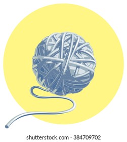 ball of yarn vector illustration