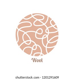 Ball of yarn or wool threads. Isolated vector illustration