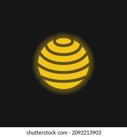 Ball yellow glowing neon icon