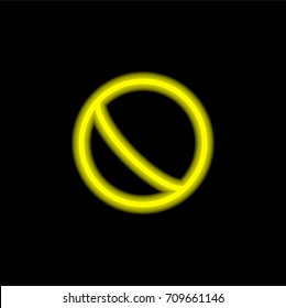 Ball yellow glowing neon ui ux icon. Glowing sign logo vector