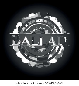 Ballad grey camouflage emblem. Vector Illustration.
