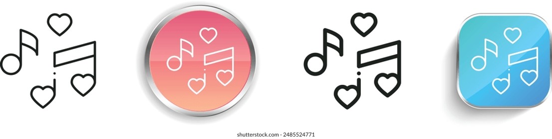 ballad icon. Thin Linear, Regular and Button Style Design Isolated On White Background