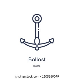 Ballast Icon From Nautical Outline Collection. Thin Line Ballast Icon Isolated On White Background.