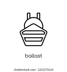 ballast icon. Trendy modern flat linear vector ballast icon on white background from thin line Nautical collection, editable outline stroke vector illustration