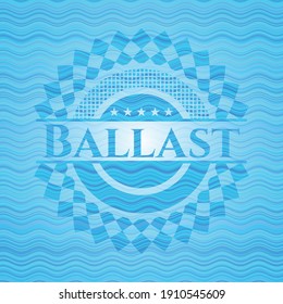 Ballast sky blue water badge. Vector Illustration. Detailed. 