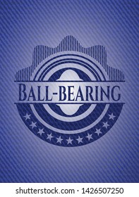 Ball-bearing emblem with jean high quality background. Vector Illustration. Detailed.