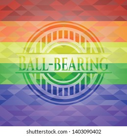 Ball-bearing on mosaic background with the colors of the LGBT flag
