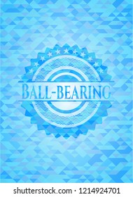 Ball-bearing sky blue emblem with mosaic background