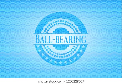 Ball-bearing sky blue water wave emblem.