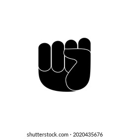 Balled up fist. Protest and power concept. Vector black and white Illustration on empty background. Element design for poster, banner, flyer and other ideas.