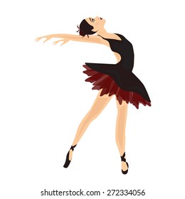 Balleerina in black with red dress