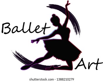 Ballerina, abstract ballet logo, template