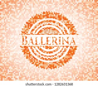 Ballerina abstract orange mosaic emblem