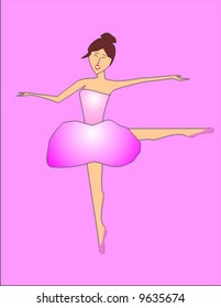 Ballerina against pink background.