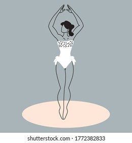 ballerina, ballet dancer dancing on toes vector illustration design