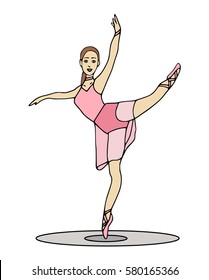 Ballerina Ballet dancer hand drawing