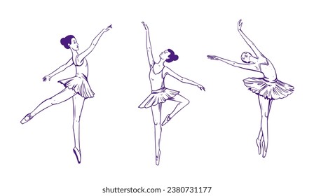 Ballerina, ballet, dancer, vector illustration. Logo design