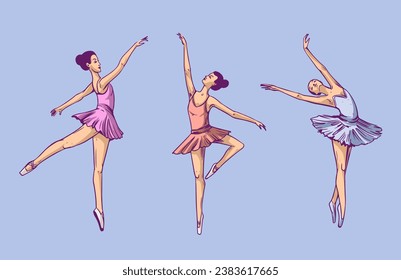 Ballerina, ballet, dancer, vector illustration. Logo design