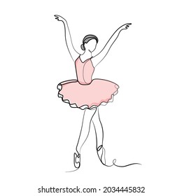 Ballerina ballet dancer vector line art illustration of a ballerina classic pose