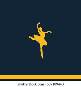 Ballerina in ballet pose icon.
